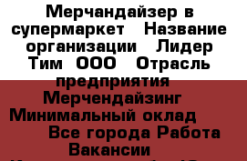 Мерчандайзер в супермаркет › Название организации ­ Лидер Тим, ООО › Отрасль предприятия ­ Мерчендайзинг › Минимальный оклад ­ 23 000 - Все города Работа » Вакансии   . Кемеровская обл.,Юрга г.